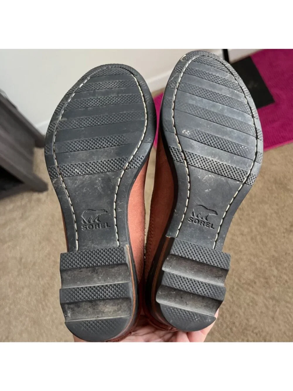 SOREL Lolla Waterproof Leather Ankle Booties in Buffalo Brown‎ Size 7.5